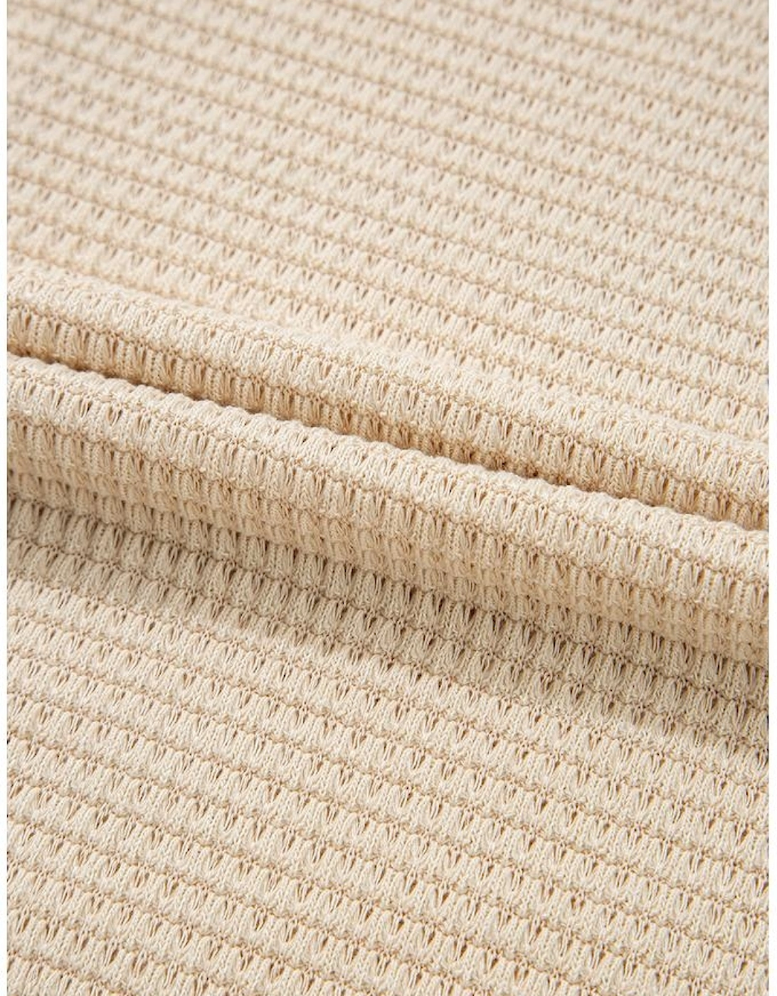 Oatmeal Lace Patchwork Waffle Short Sleeve Plus Size Top