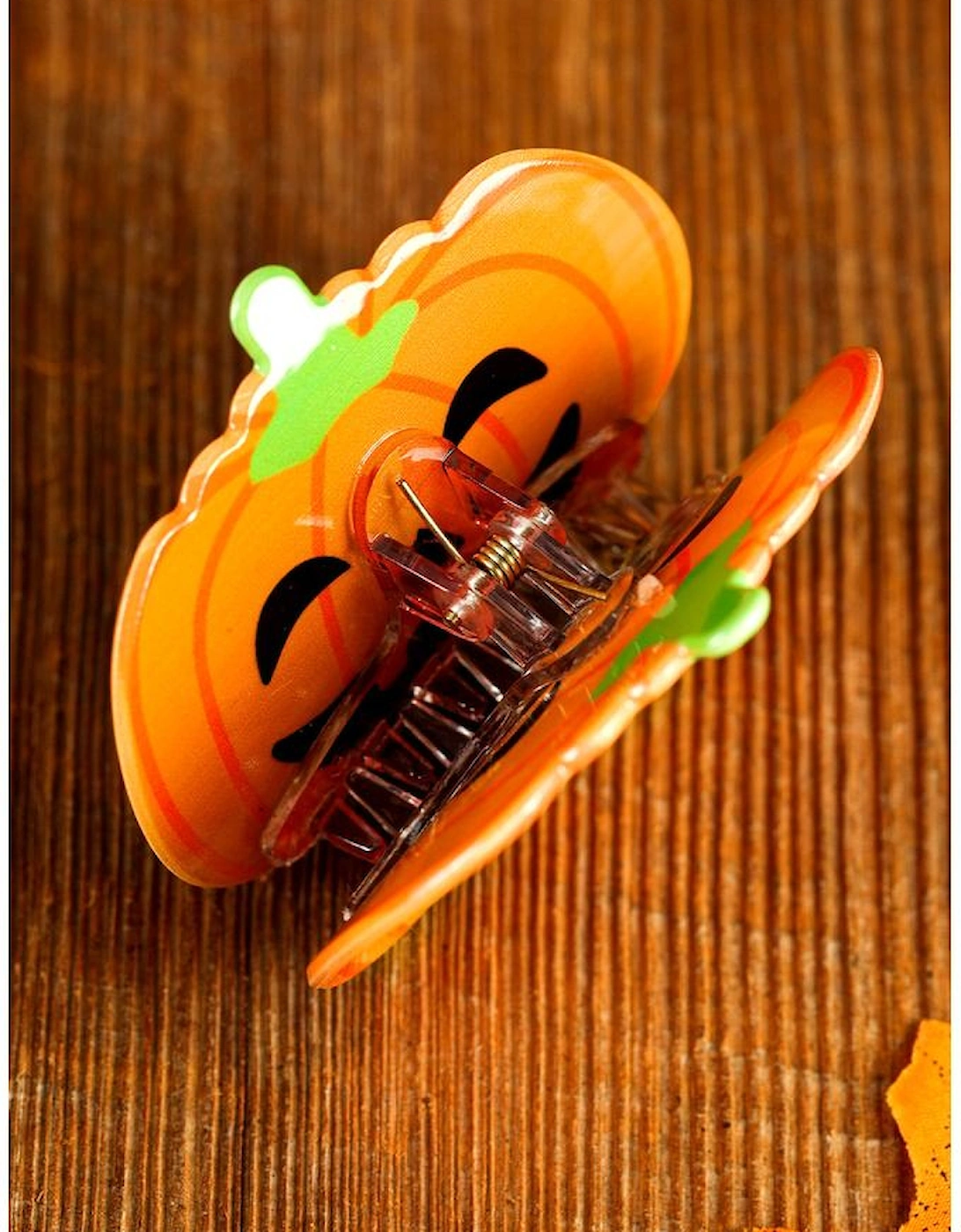 Azura Exchange Orange Halloween Pumpkin Face Hair Claw