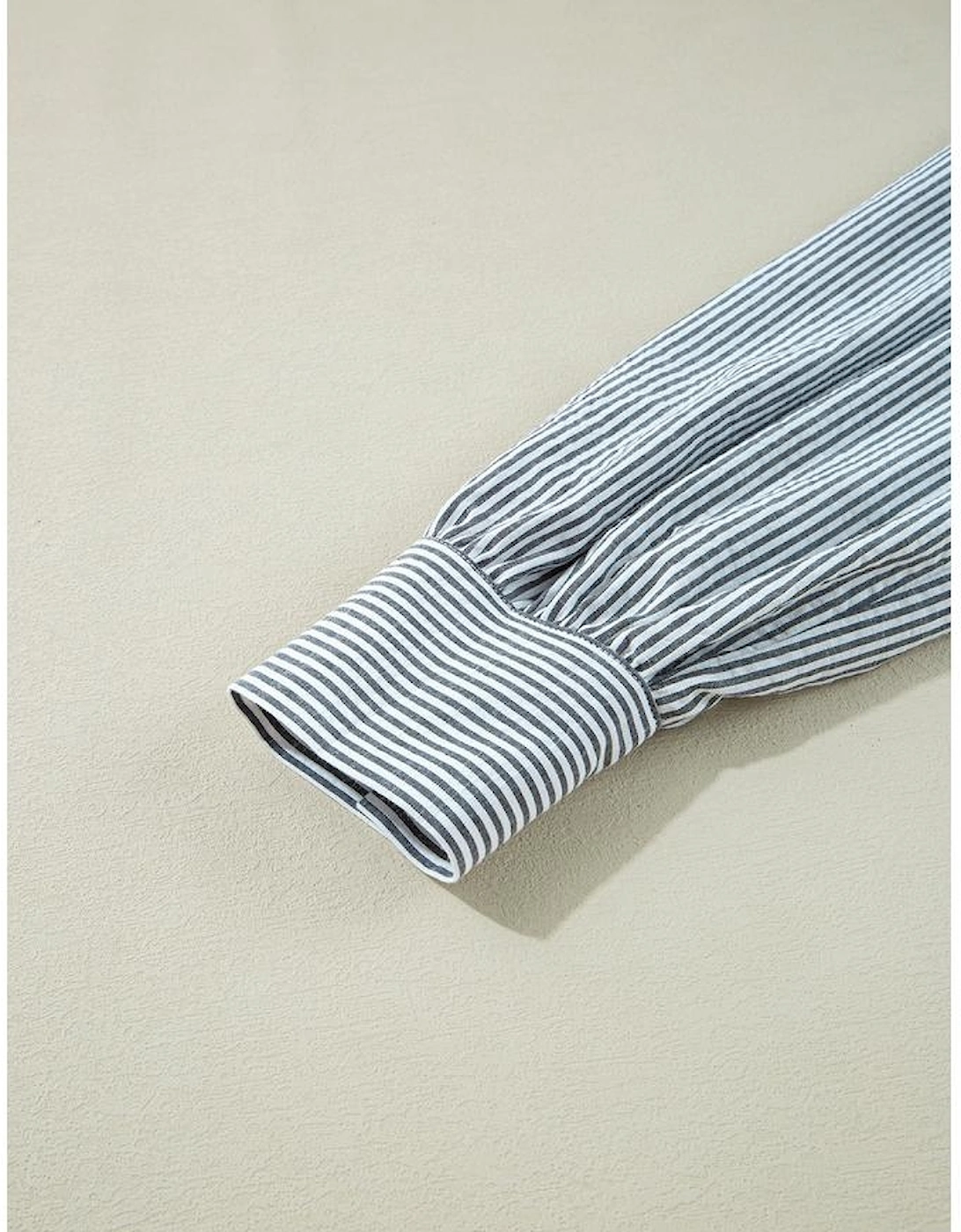 Black Stripe Floral Patchwork Tied V Neck Shift Long Sleeve Mini Dress