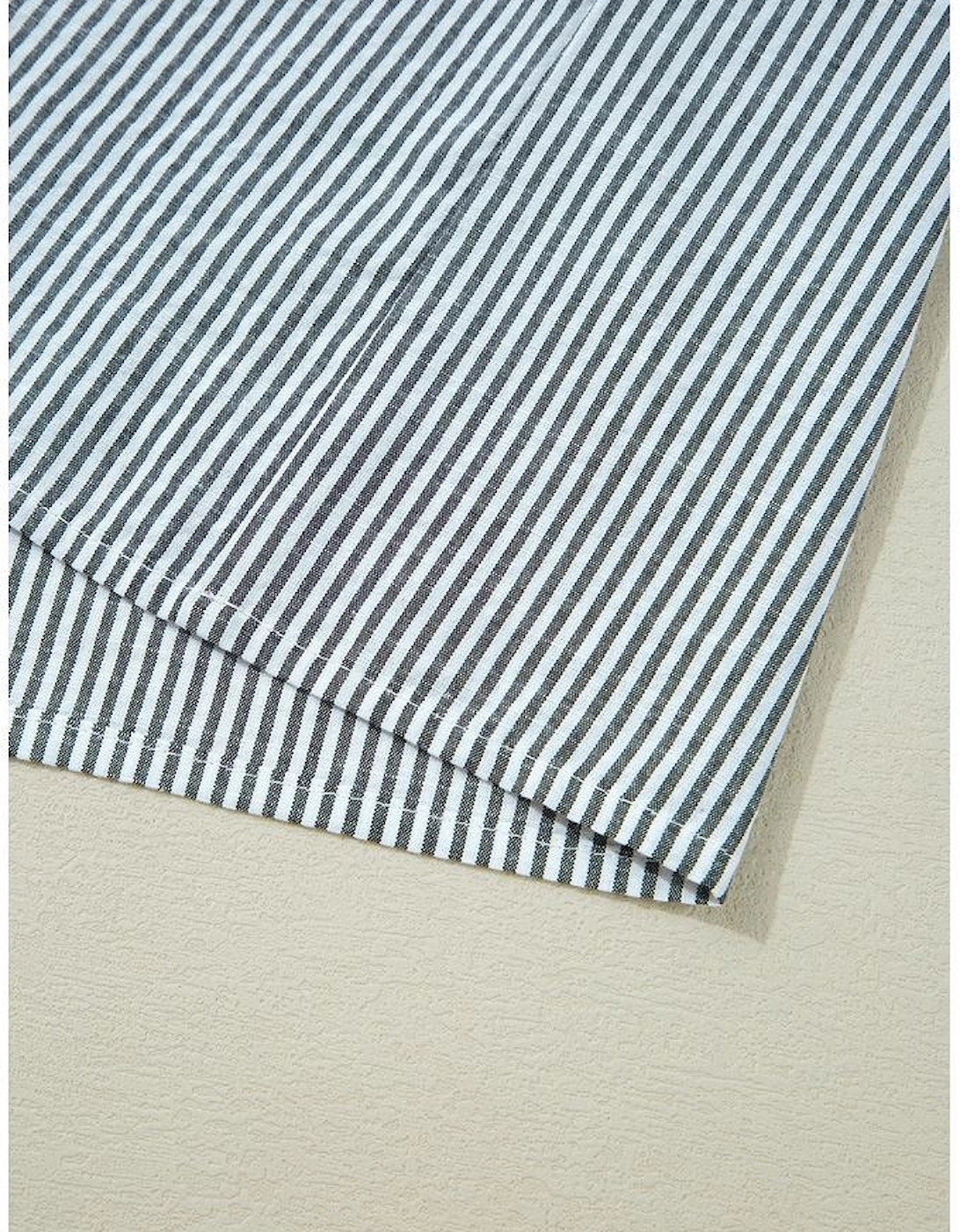 Black Stripe Floral Patchwork Tied V Neck Shift Long Sleeve Mini Dress