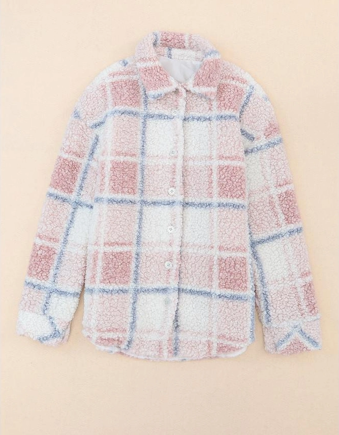 Azura Exchange Cozy Checker Print Sherpa Shacket