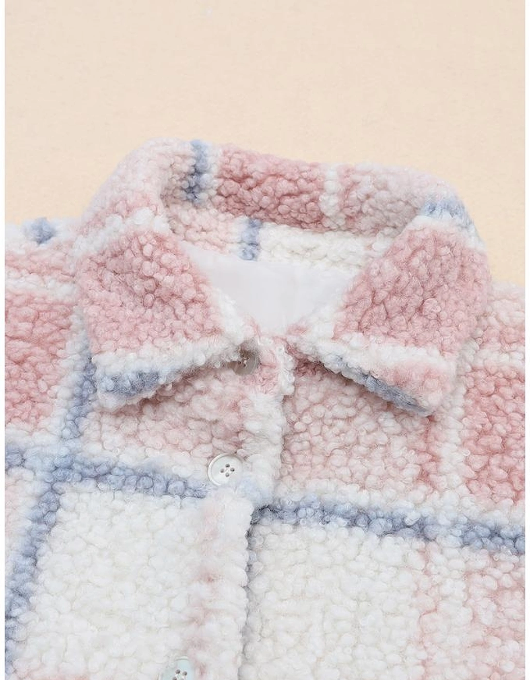 Azura Exchange Cozy Checker Print Sherpa Shacket