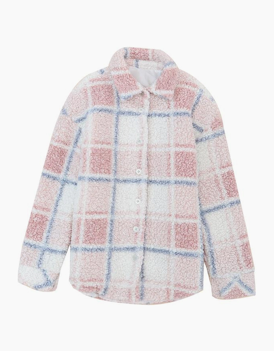 Azura Exchange Cozy Checker Print Sherpa Shacket