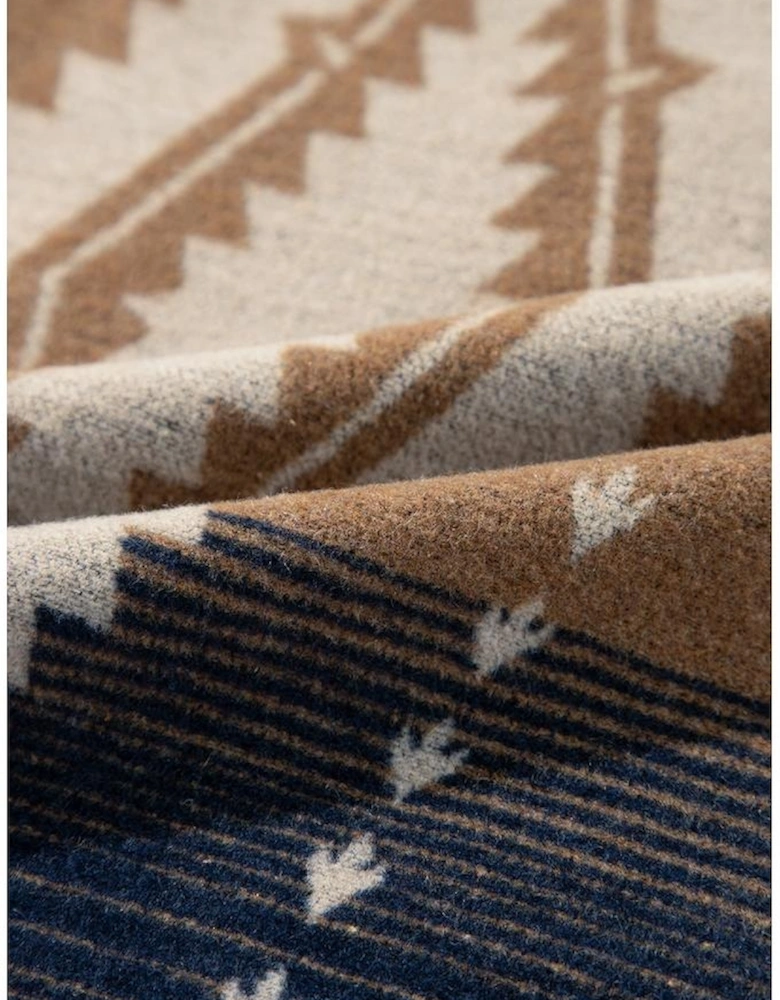 Brown Western Aztec Collared Button-up Sweatshirt