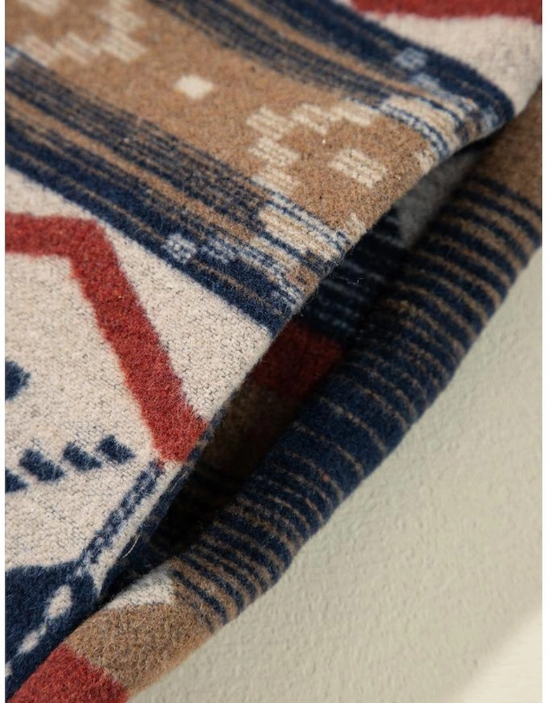 Brown Western Aztec Collared Button-up Sweatshirt