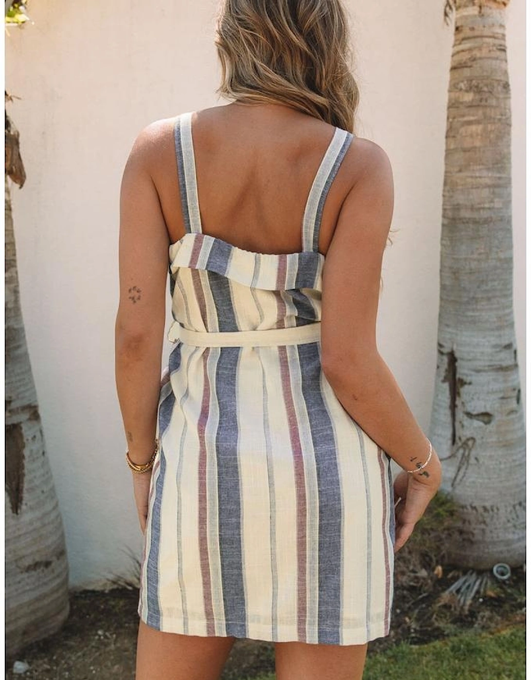 Azura Exchange Frill Trim Patch Pocket Belted Mini Dress