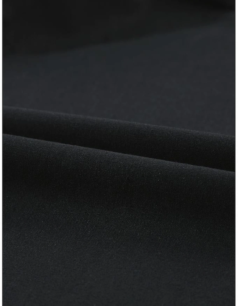 Black Drawstring Buttoned Straps Cropped Overall