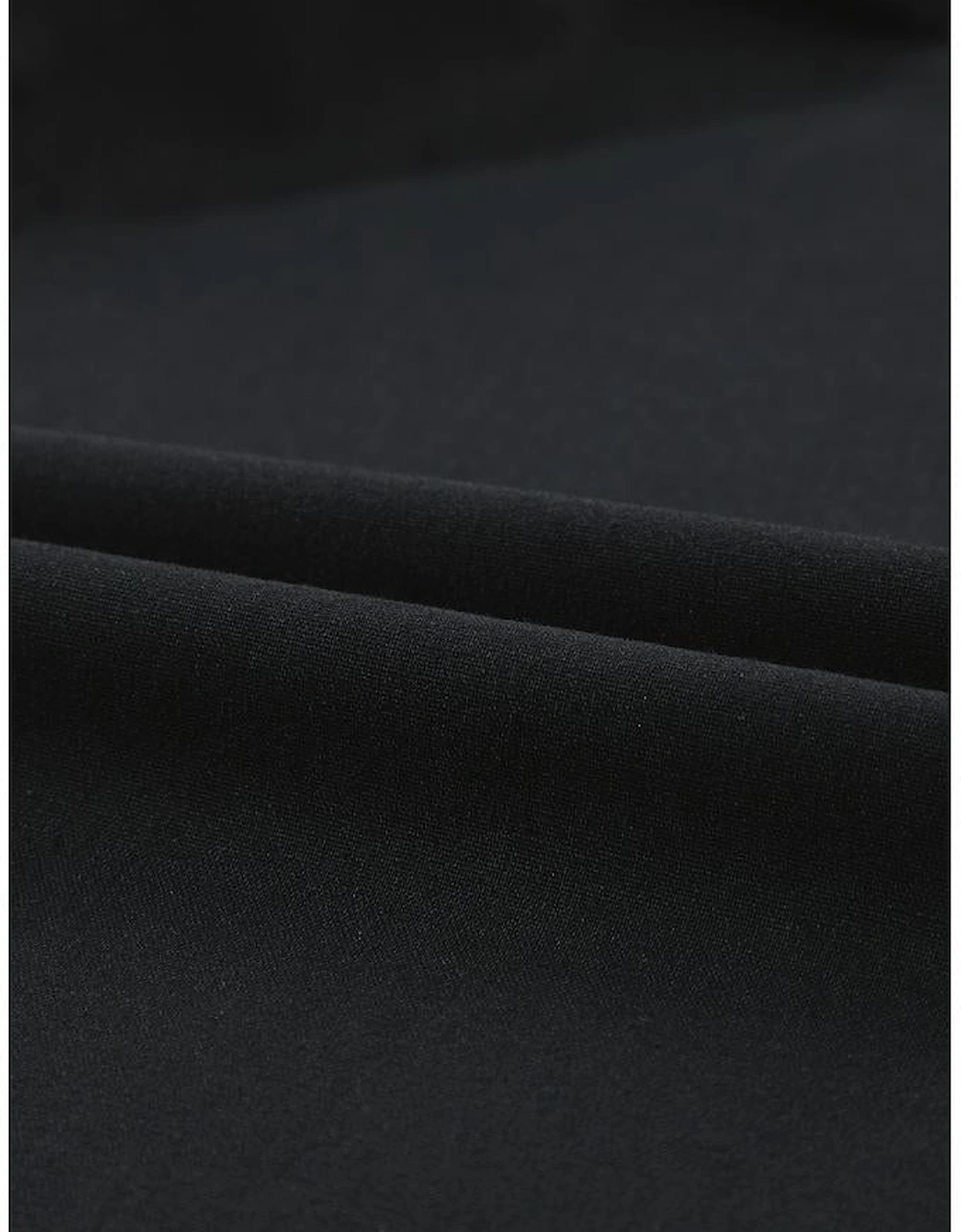 Black Drawstring Buttoned Straps Cropped Overall