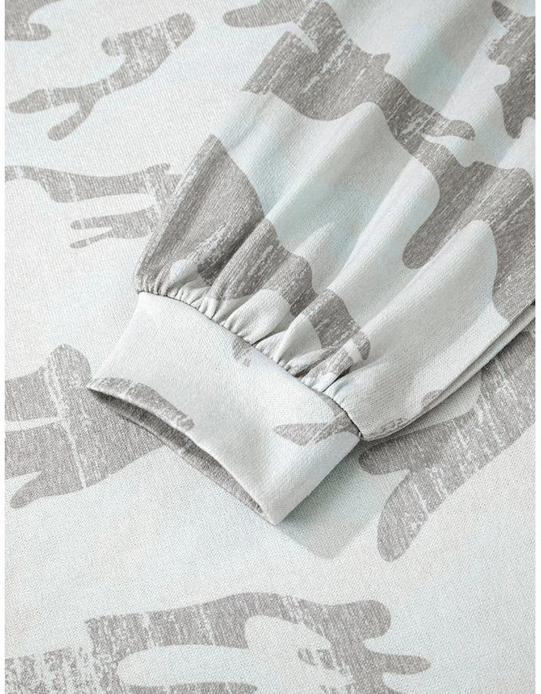 Multicolour Retro Camouflage Print Exposed Seam Patchwork Drop Shoulder Sweatshirt