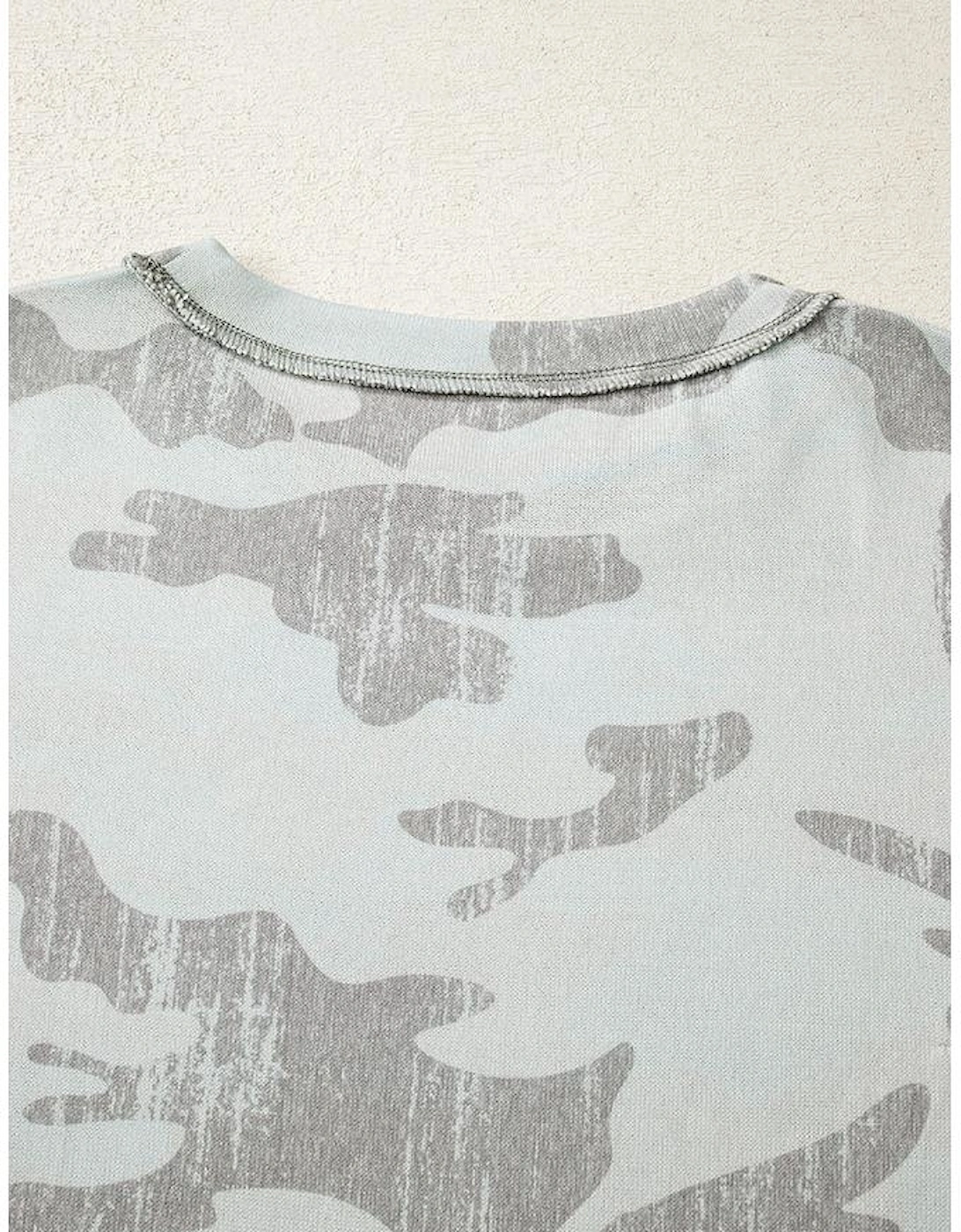 Multicolour Retro Camouflage Print Exposed Seam Patchwork Drop Shoulder Sweatshirt