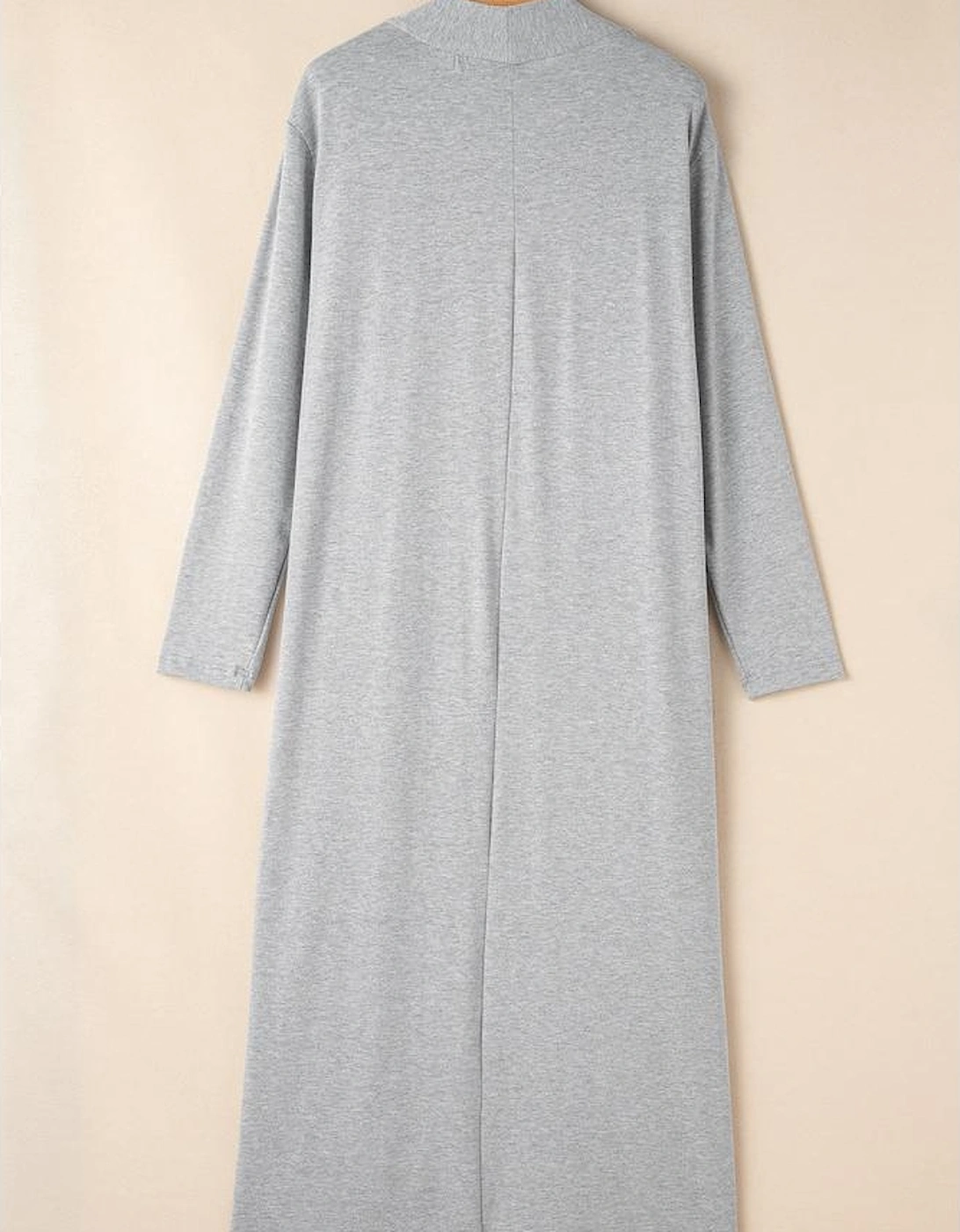 Light Grey Split Long Cardigan and Skinny Pants Lounge Set