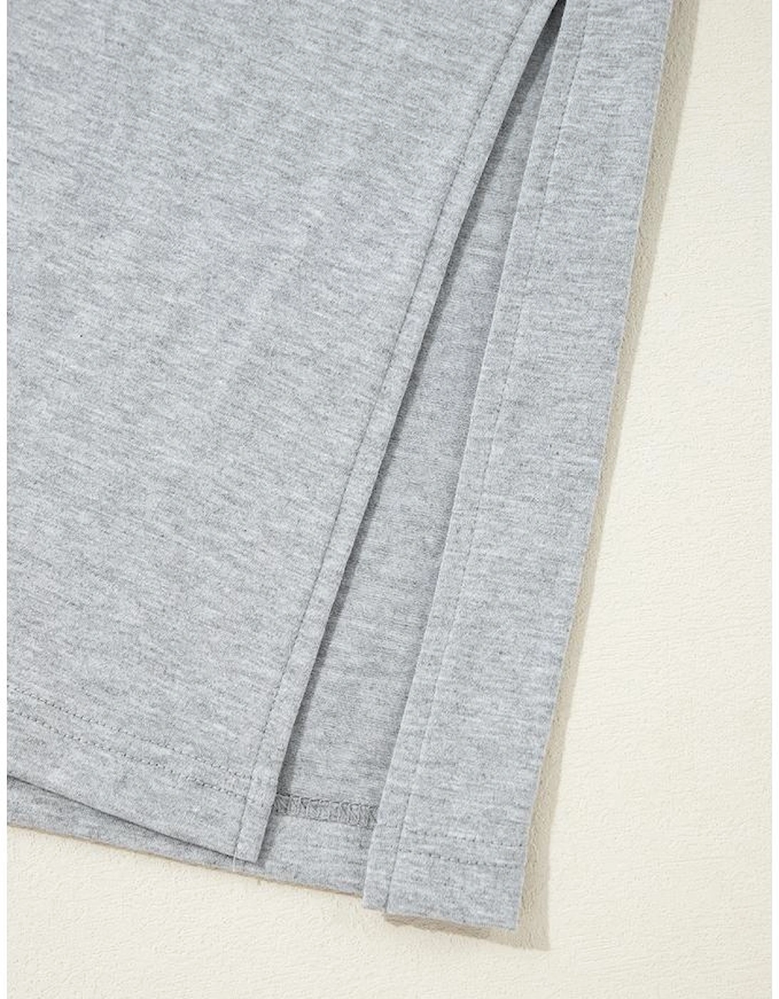 Light Grey Split Long Cardigan and Skinny Pants Lounge Set