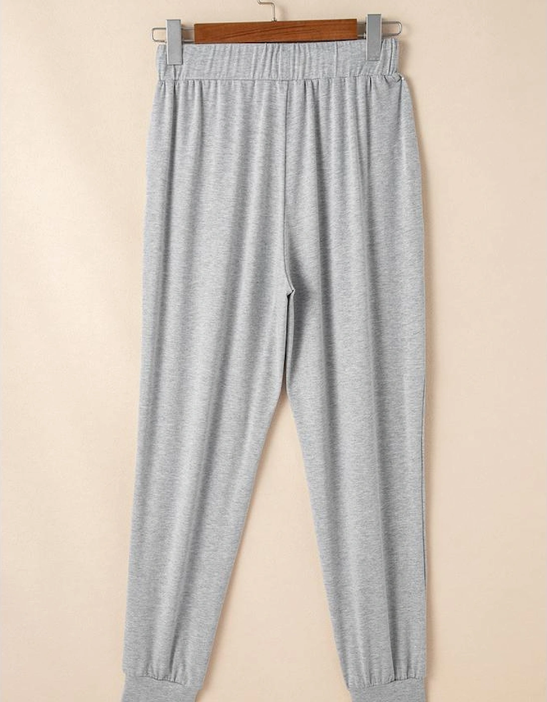Light Grey Split Long Cardigan and Skinny Pants Lounge Set