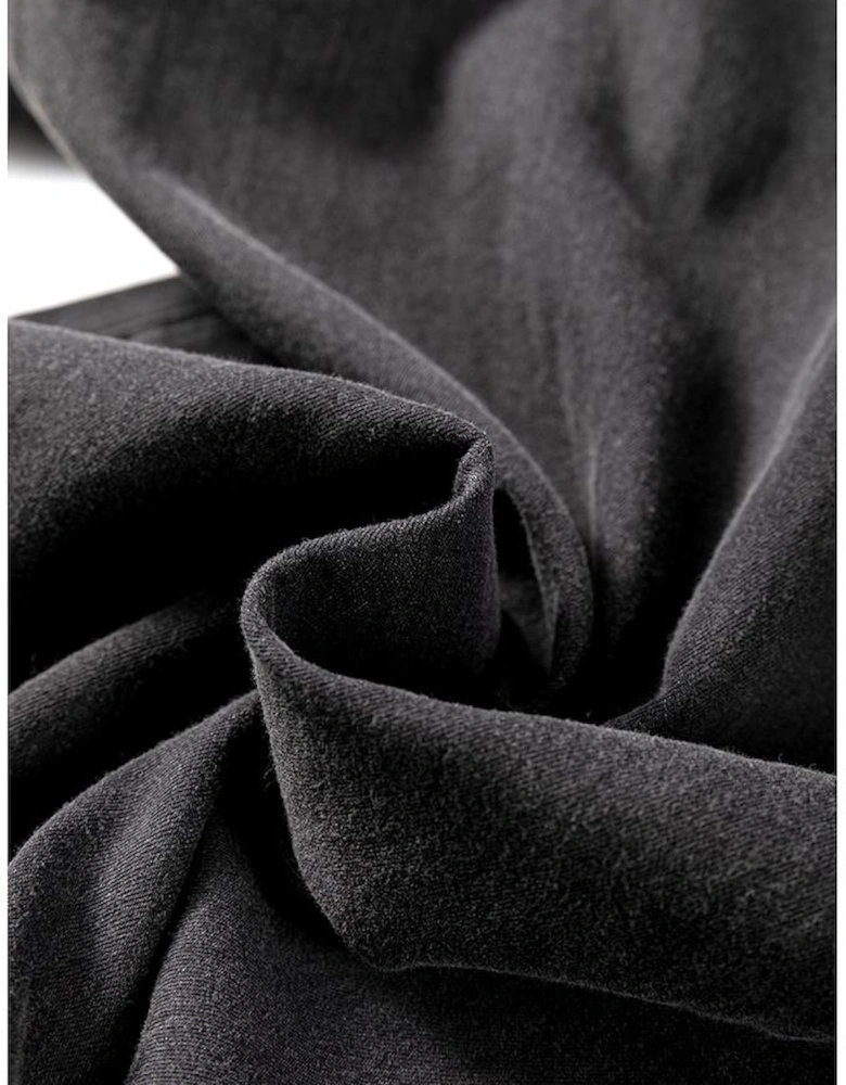 Carbon Grey Mineral Wash Button Fly Waist Wide Leg Jeans