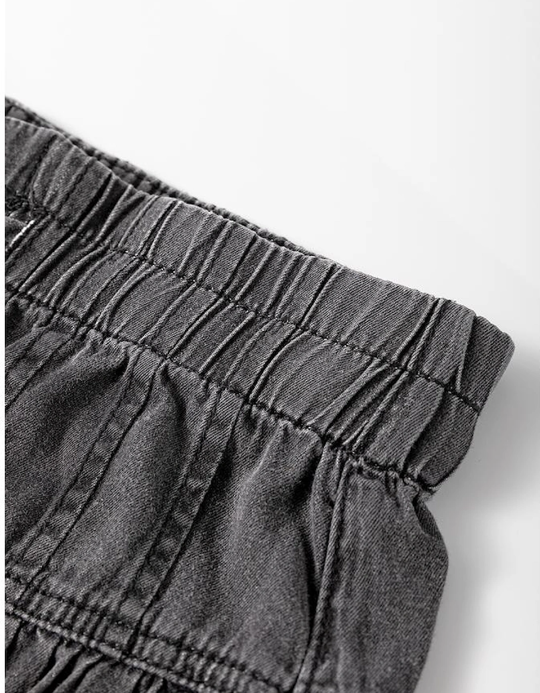 Carbon Grey Mineral Wash Button Fly Waist Wide Leg Jeans