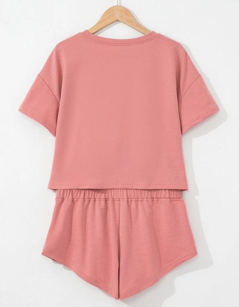 Blossom 2pcs Cropped Tee and Ruffle High Waist Skort Set