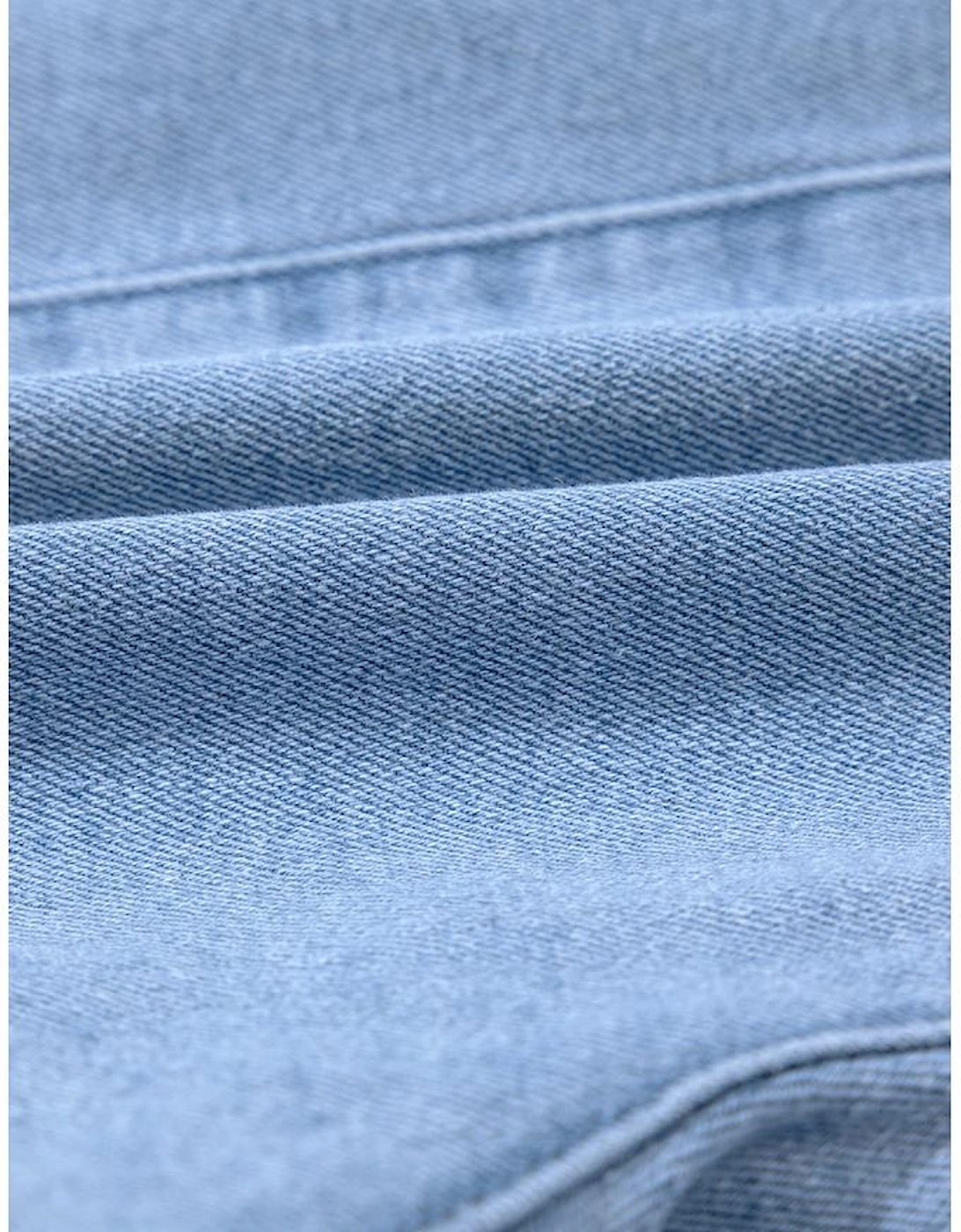 Dusk Blue Pleated Patchwork Wide Leg Lightweight Denim Shorts