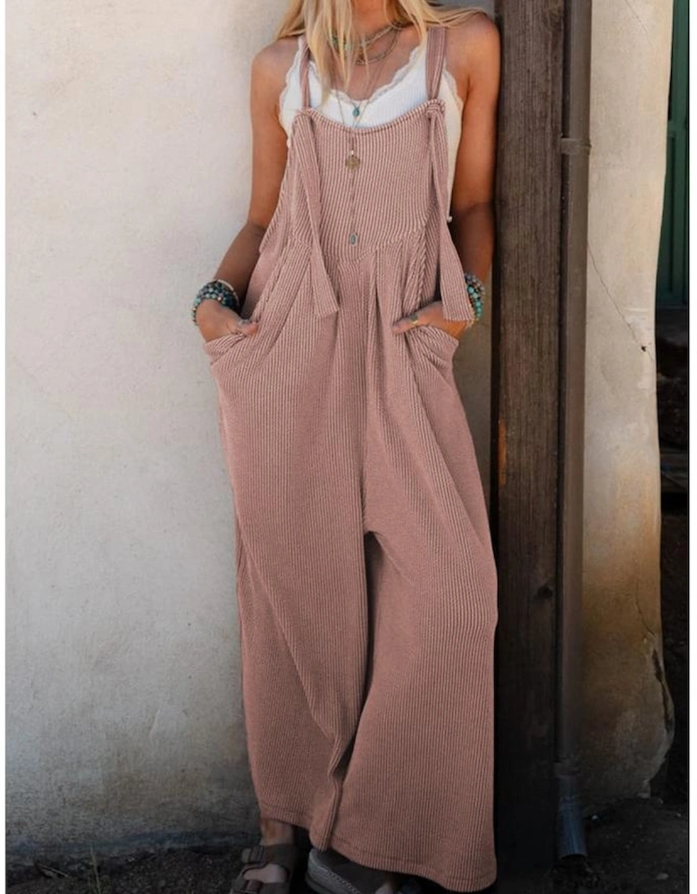 DUNE Corded Adjustable Straps Wide Leg Loose Overall