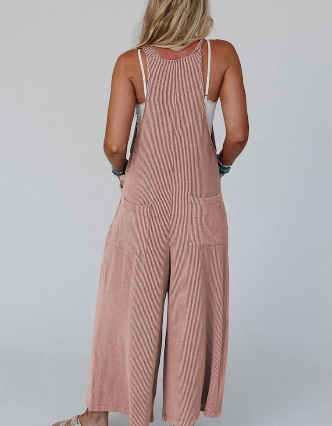 DUNE Corded Adjustable Straps Wide Leg Loose Overall