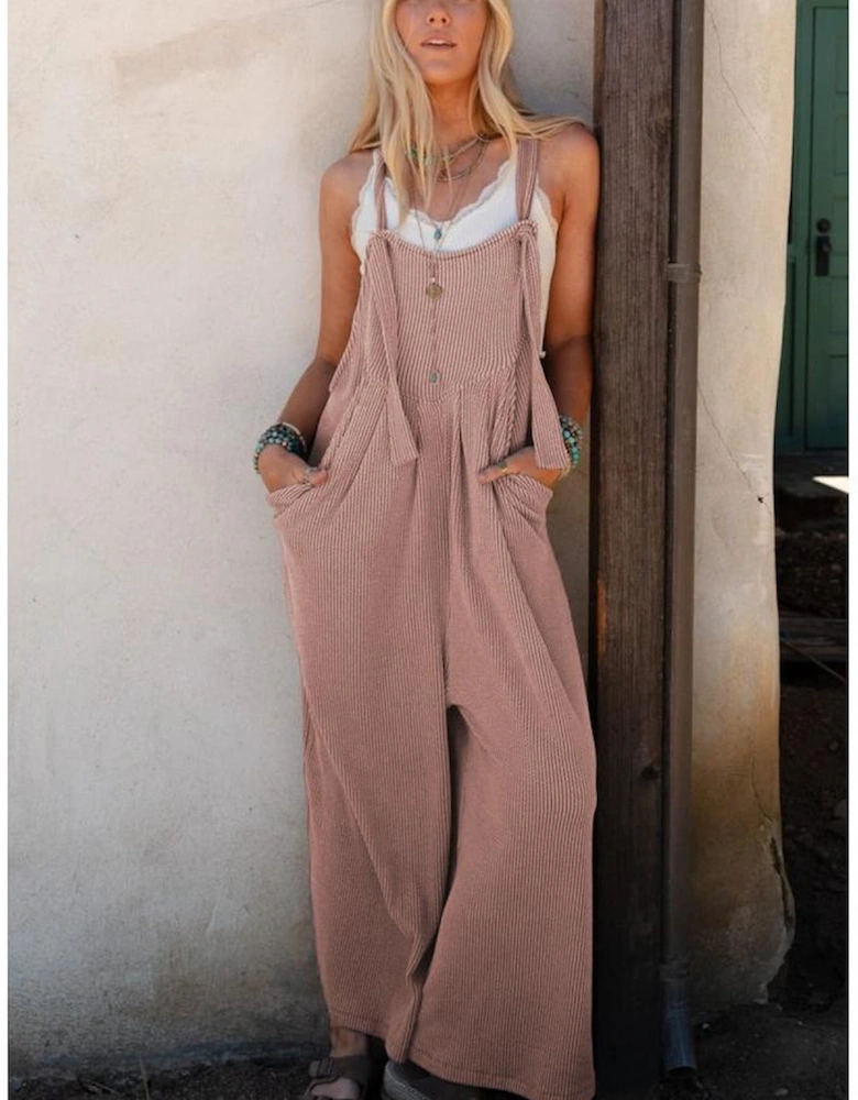 DUNE Corded Adjustable Straps Wide Leg Loose Overall