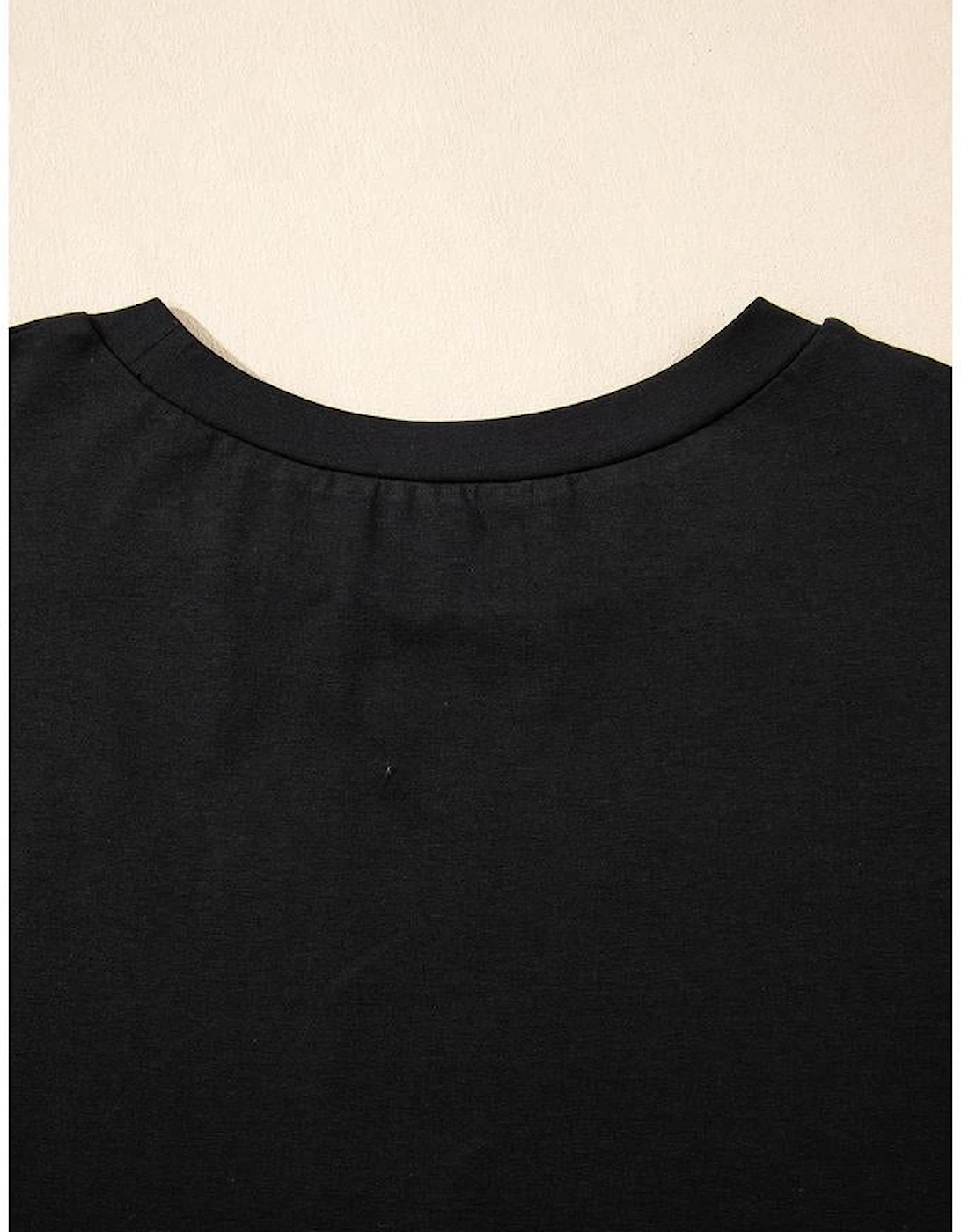 Black Nashville Guitar Print Crew Neck T Shirt Mini Dress