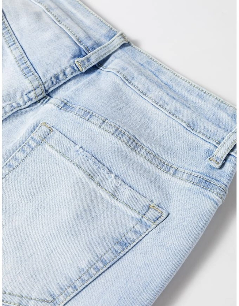 Beau Blue Vintage Light Wash Distressed Flare Jeans