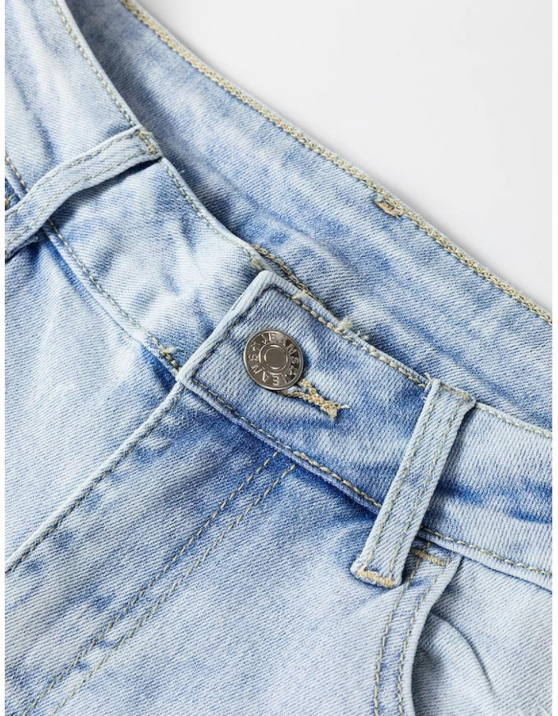 Beau Blue Vintage Light Wash Distressed Flare Jeans