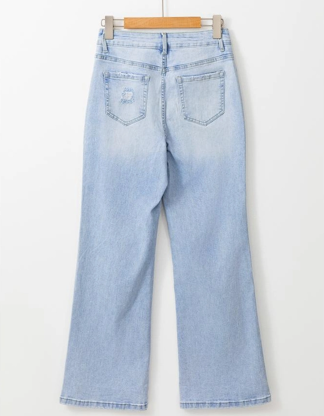 Beau Blue Vintage Light Wash Distressed Flare Jeans