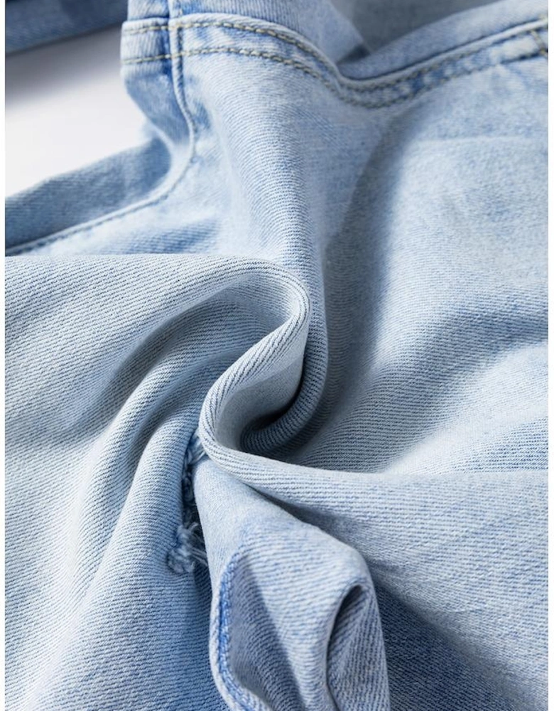 Beau Blue Vintage Light Wash Distressed Flare Jeans