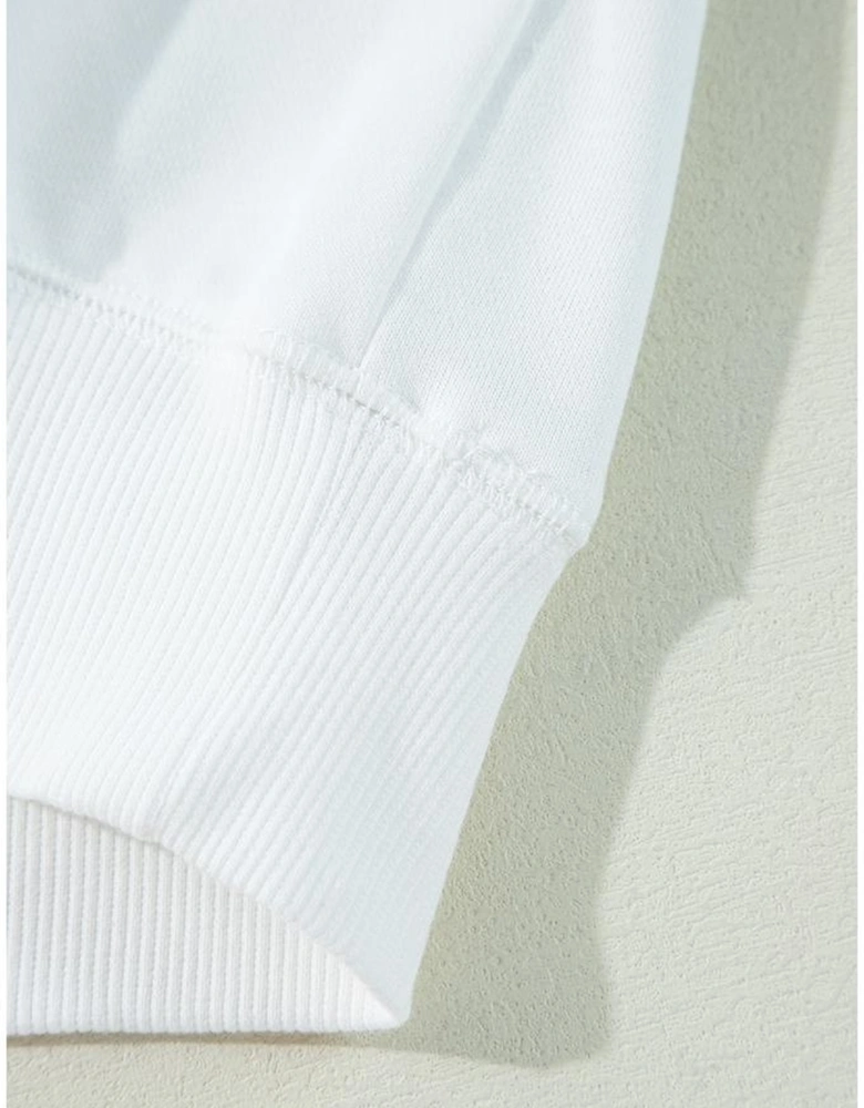 White GAME DAY Graphic Varsity Pullover Sweatshirt