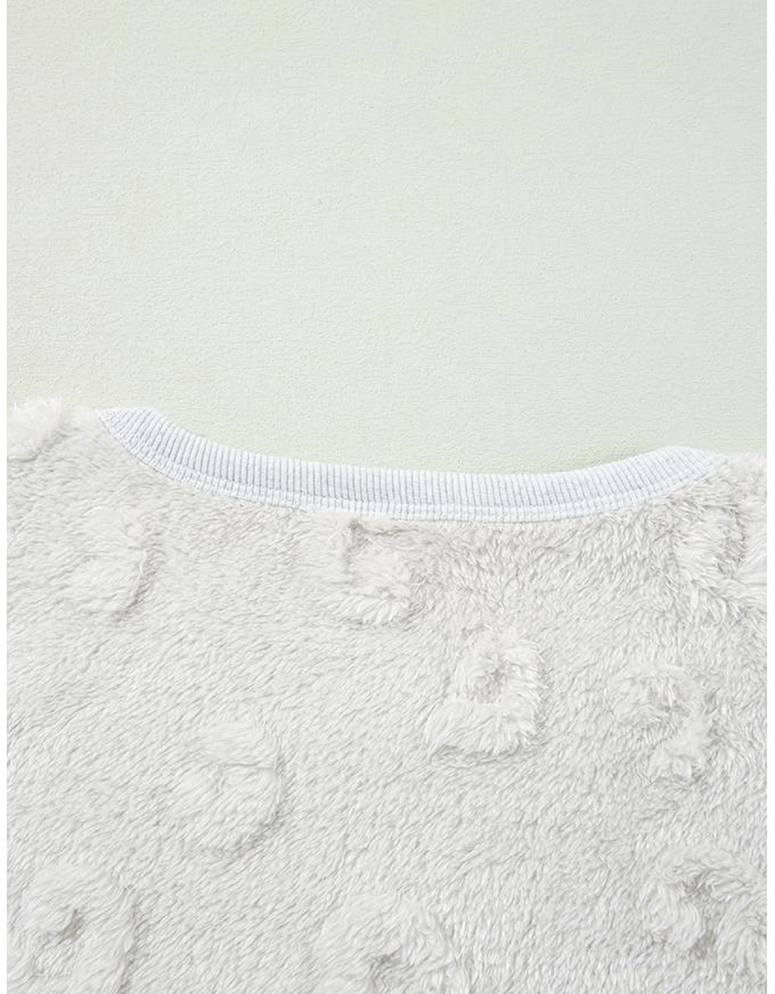 Light Grey Textured Leopard Fleece Loose Two Piece Lounge Set