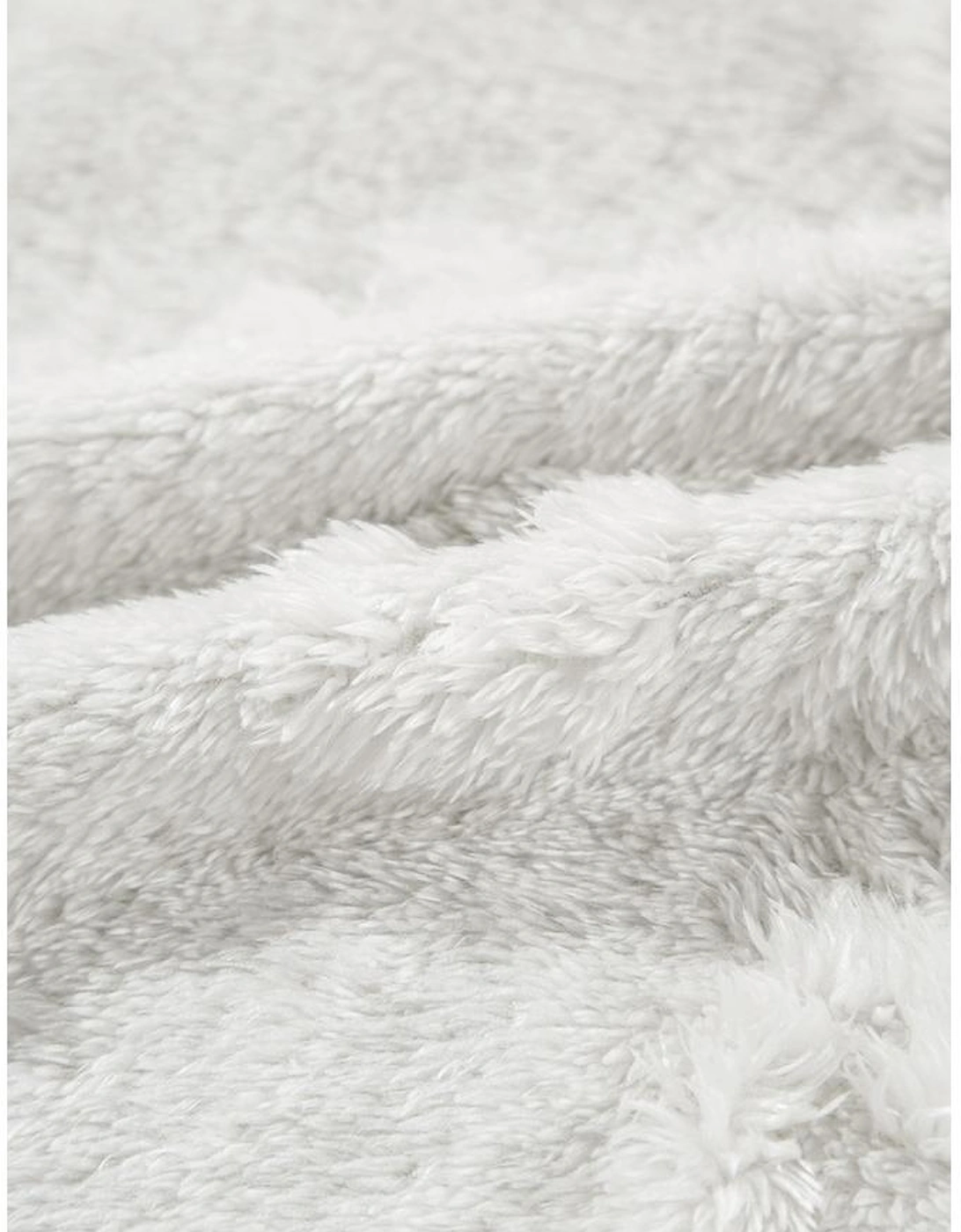 Light Grey Textured Leopard Fleece Loose Two Piece Lounge Set