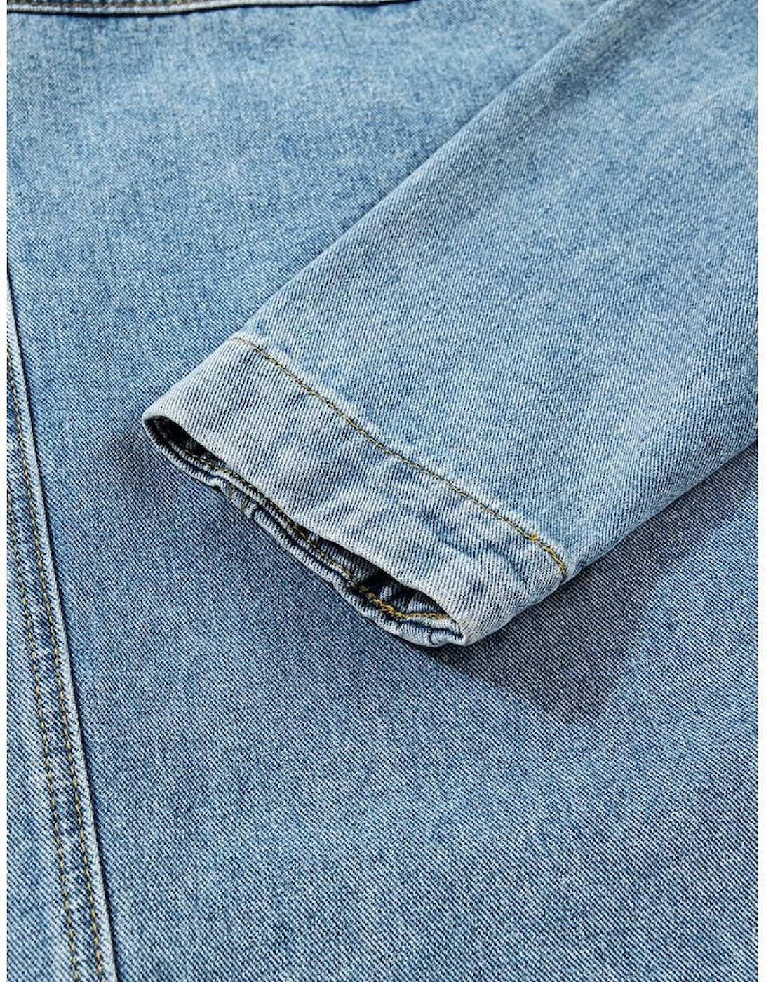 Beau Blue Multi Patched Pockets Side Tie up Boyfriend Style Denim Jacket