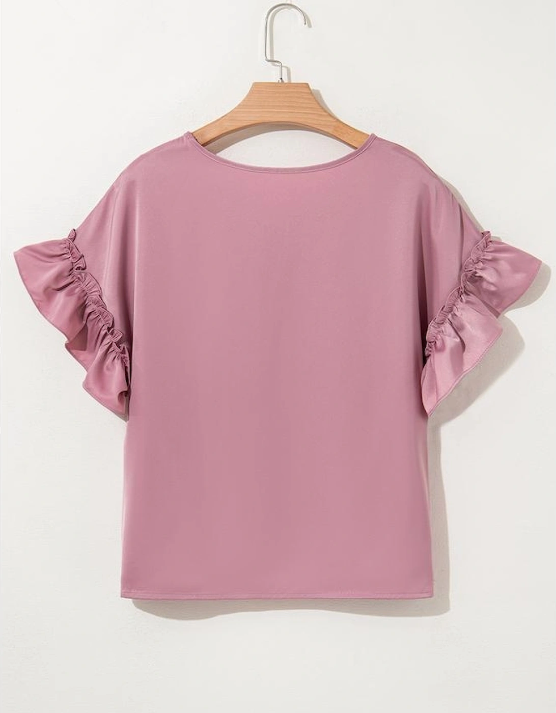 Toadstool Satin Ruffle Sleeve Top