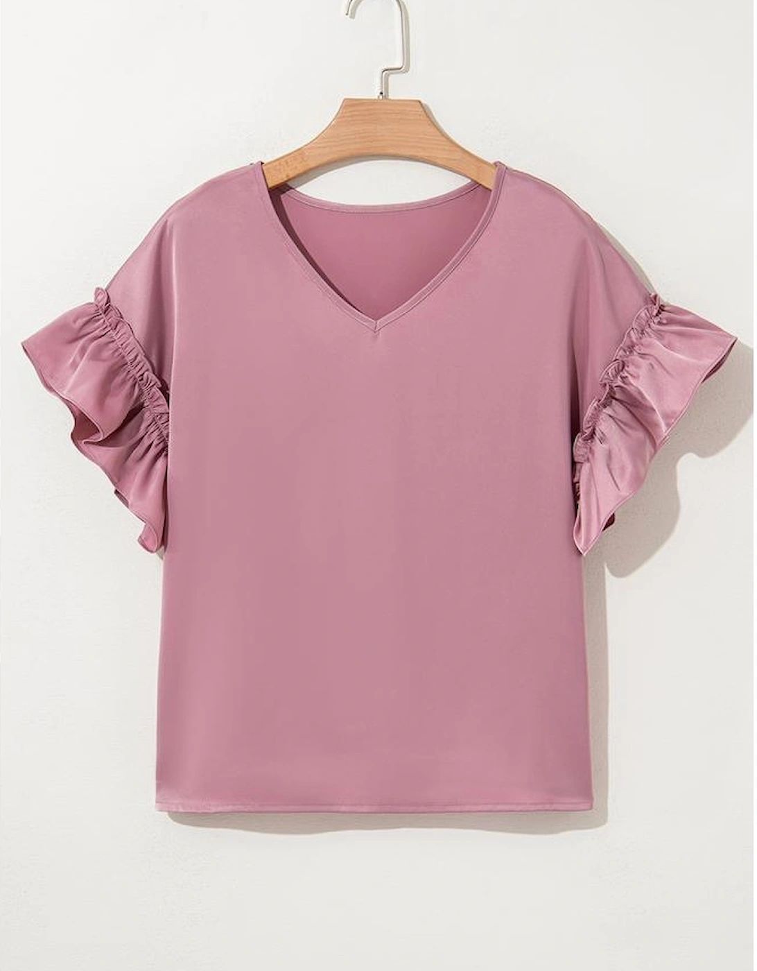 Toadstool Satin Ruffle Sleeve Top