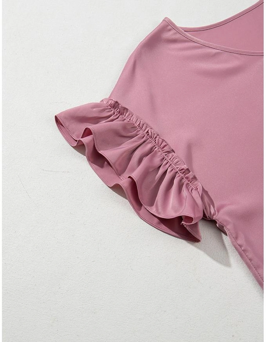 Toadstool Satin Ruffle Sleeve Top