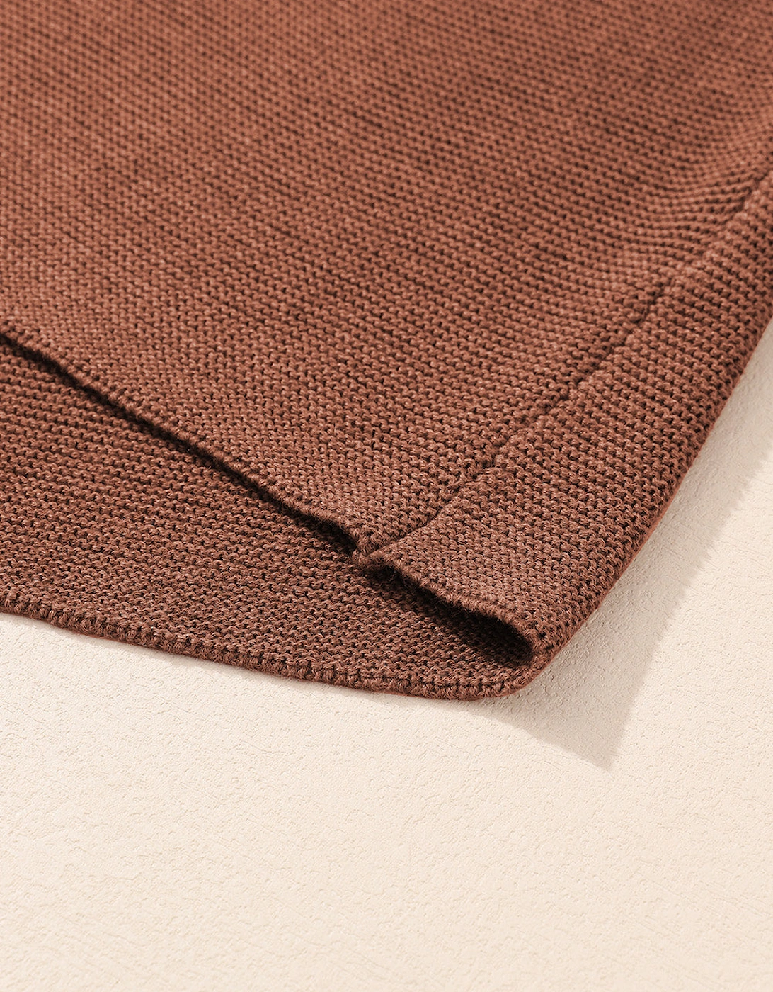 Coffee High Neck Short Bat Sleeve Sweater