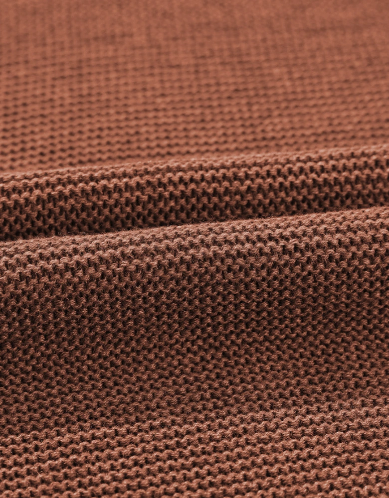 Coffee High Neck Short Bat Sleeve Sweater