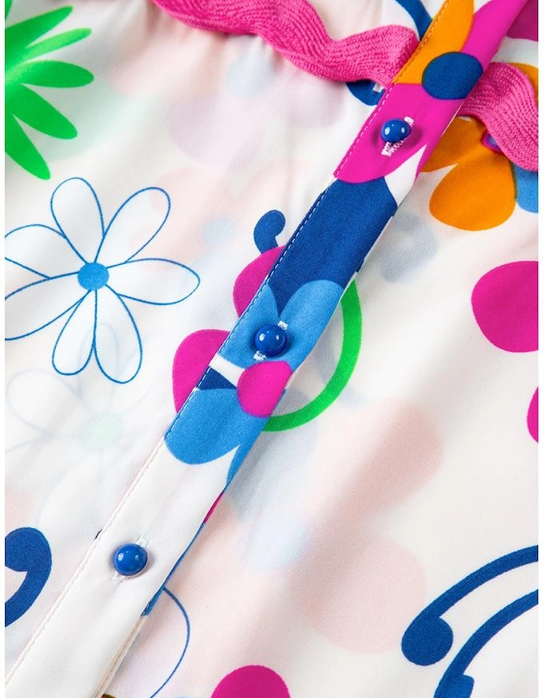 Pink Ricrac Trim Flutter Sleeve Buttoned Floral Maxi Dress