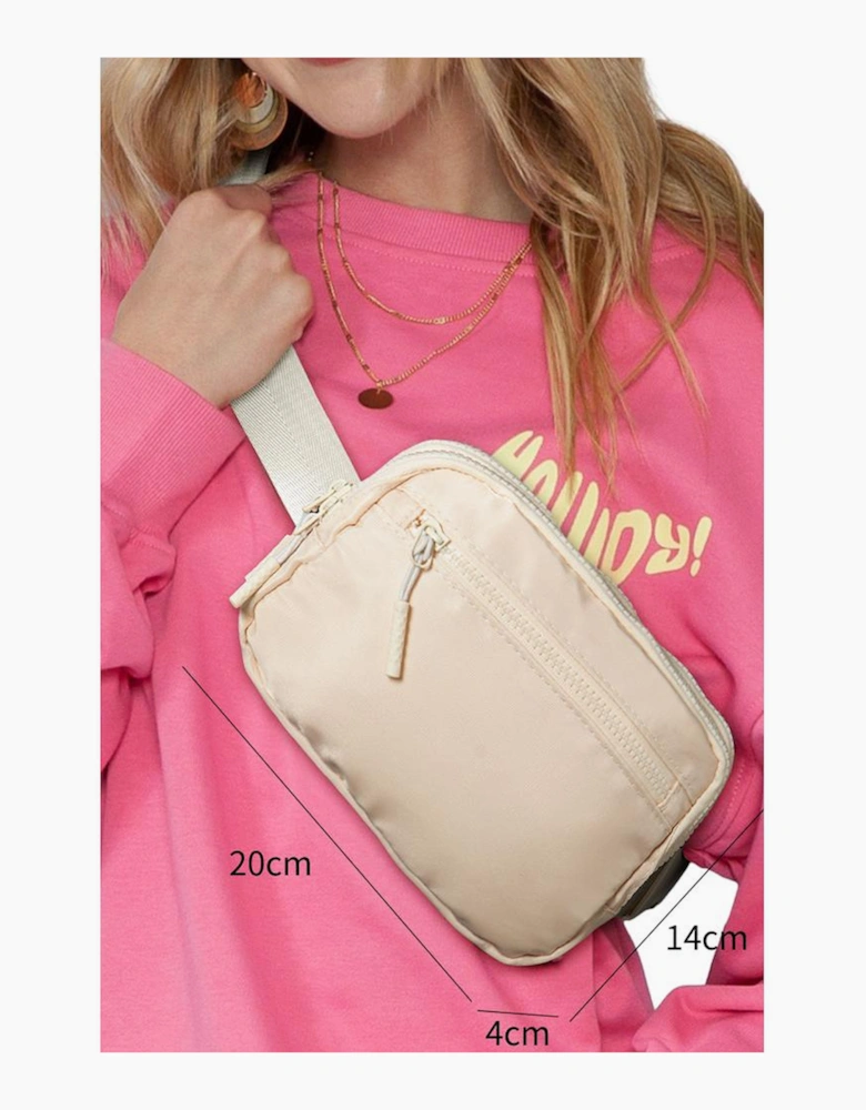 Wide Belt Zipped Square Crossbody Bag
