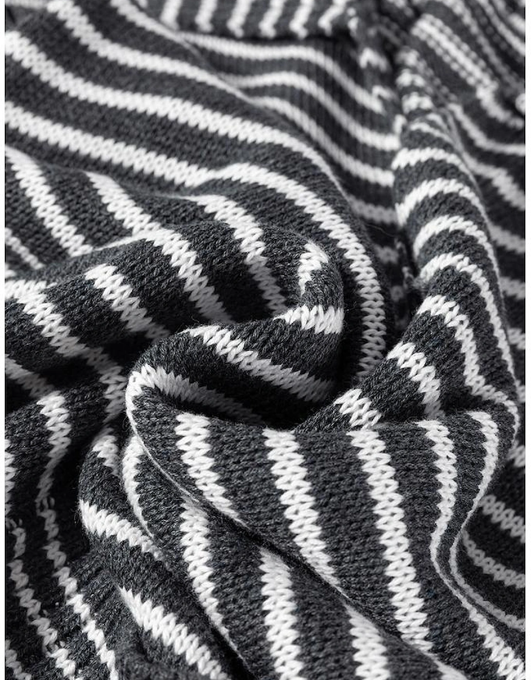 Gray Stripe Collared V Neck Sweater Vest with Pockets