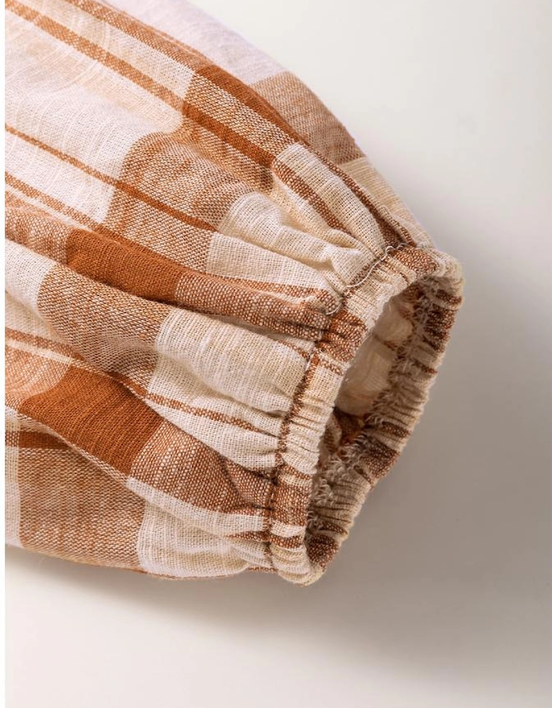 Brown Plaid Print Side Pockets Frilled Babydoll Mini Dress