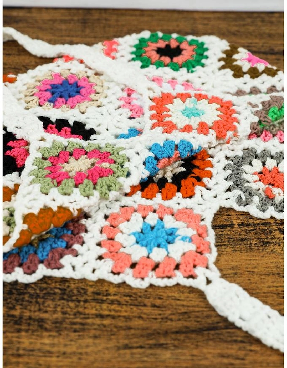 White Random Boho Floral Crochet Retro Hollowed Bag