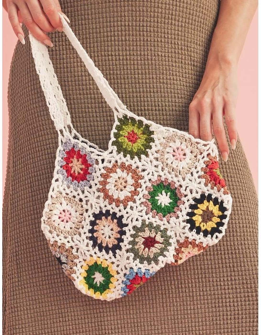 White Random Boho Floral Crochet Retro Hollowed Bag