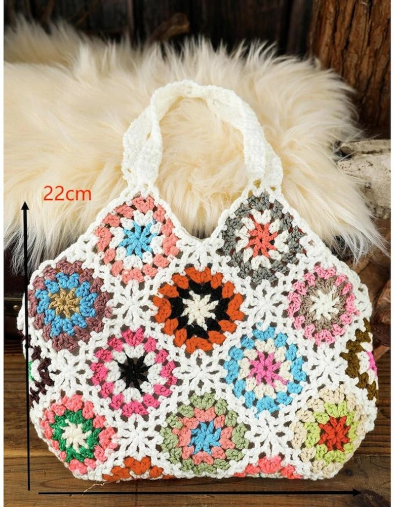 White Random Boho Floral Crochet Retro Hollowed Bag
