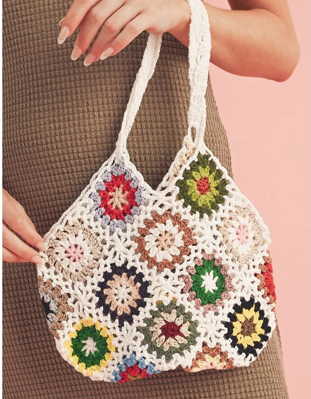 White Random Boho Floral Crochet Retro Hollowed Bag
