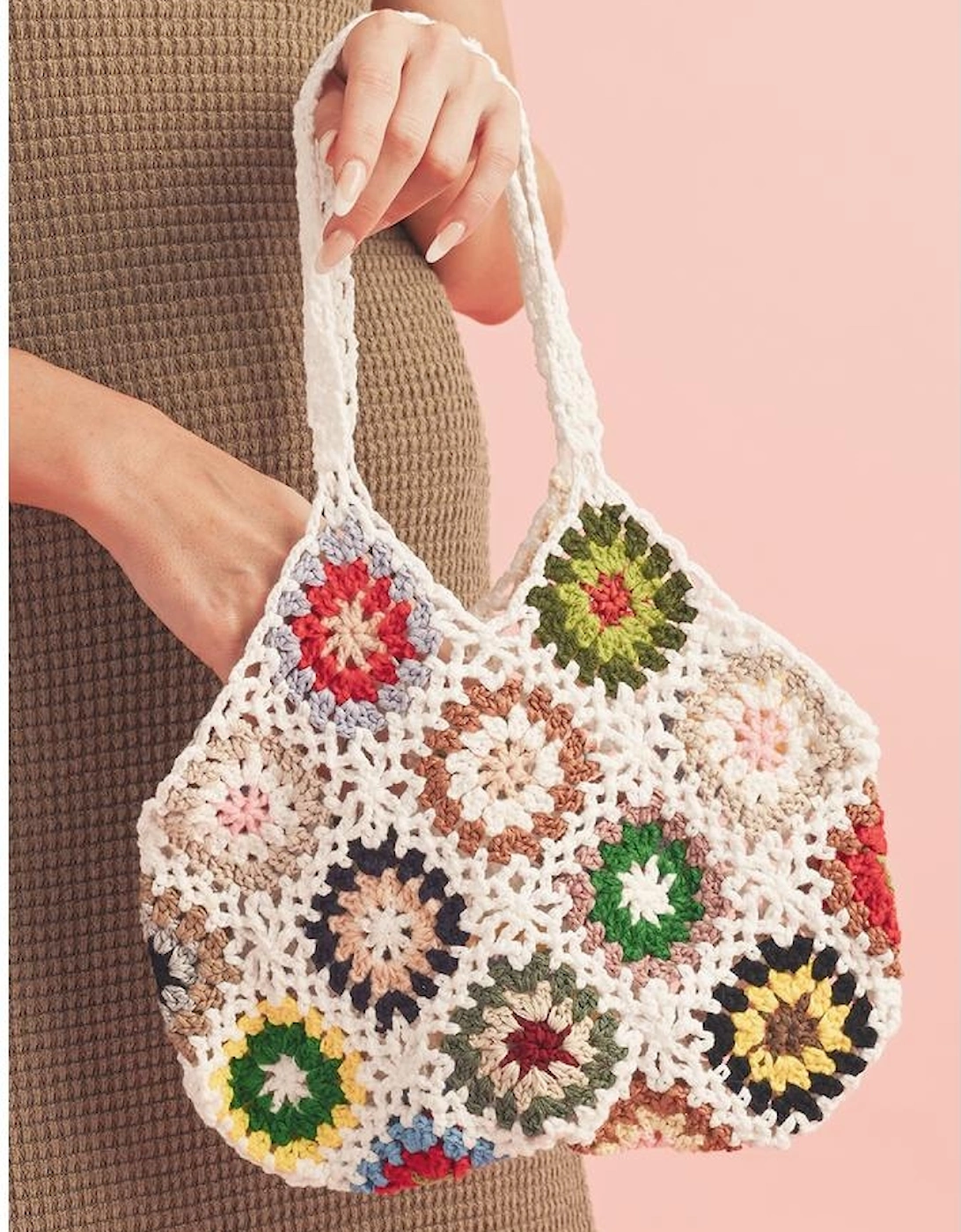 White Random Boho Floral Crochet Retro Hollowed Bag