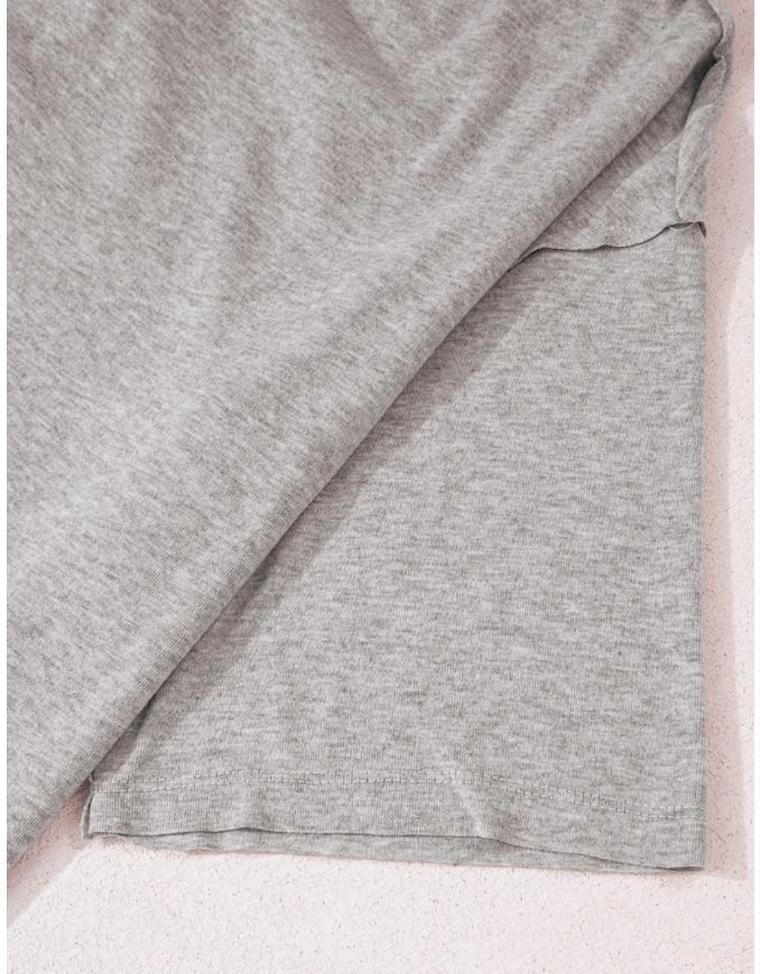 Gray Solid Color Loose Tee 2 Piece Shorts Set