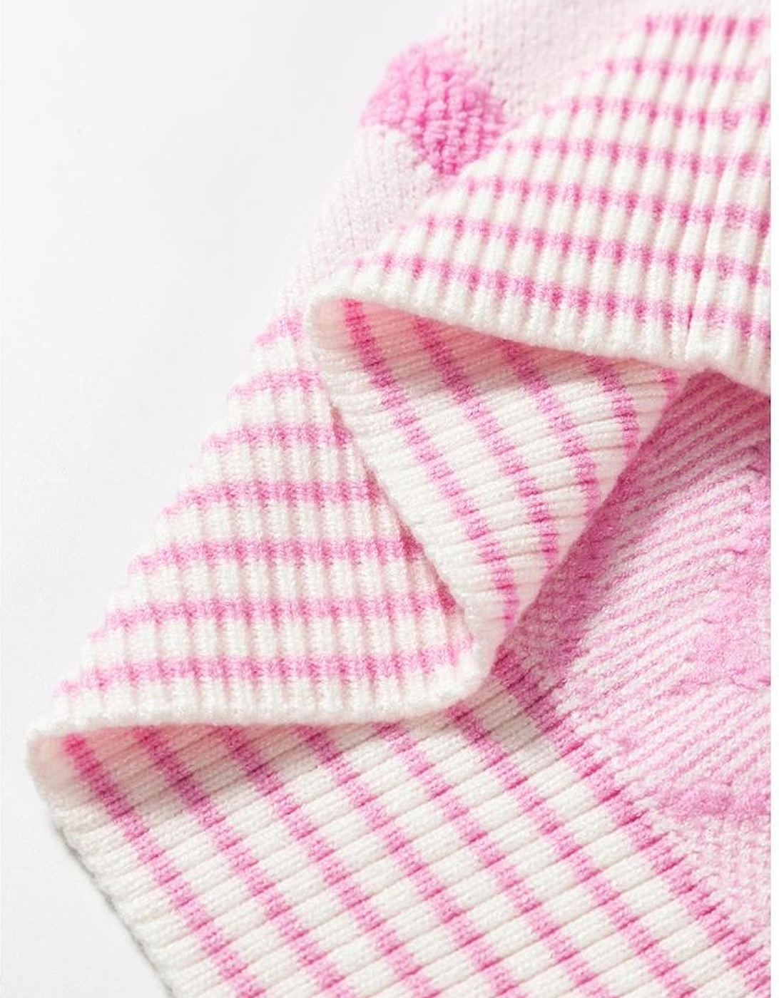 Pink Rhombus Pattern Knit Open Front Pocketed Cardigans