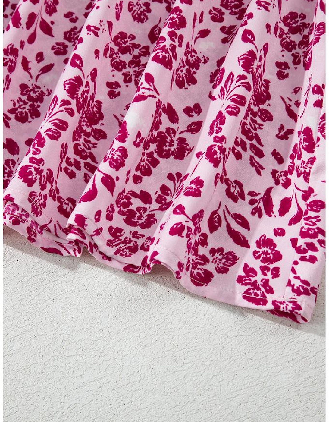 Pink Floral Cutout Back Empire Waist Sleeveless Maxi Dress